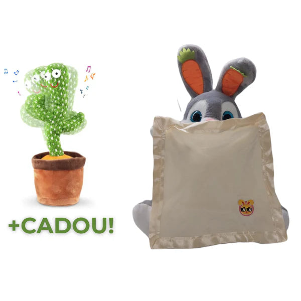 Jucarie Interactiva Iepuras Peek-a-boo + Jucarie Cactus Dansator - Cadou