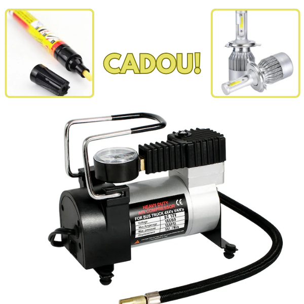 PACHET PROMOTIONAL !!! Compresor auto pentru SUV, camion, microbuz + Set 2 Becuri Auto Led C6 (H4, H7) 6000K cu 2 faze si Creion auto marker pentru acoperirea zgarieturilor caroseriei auto  - CADOU !!!