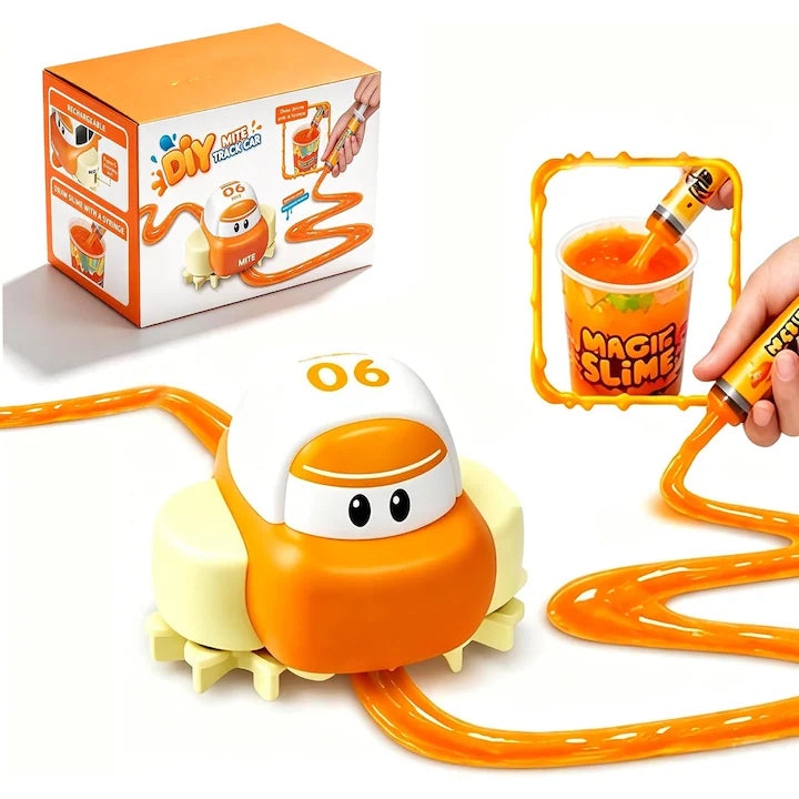 Mașinuță Interactivă cu Traseu Magic din Slime, Set Creativ STEM, Reîncărcabilă USB