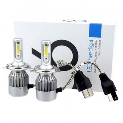 Set 2 Becuri Auto Led C6 H4, H7 6000K cu 2 faze